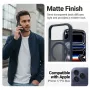 Crong Hybrid Matte Magnetic MagSafe-hoes voor iPhone 17 Pro Max – PC+TPU, doorschijnend navy