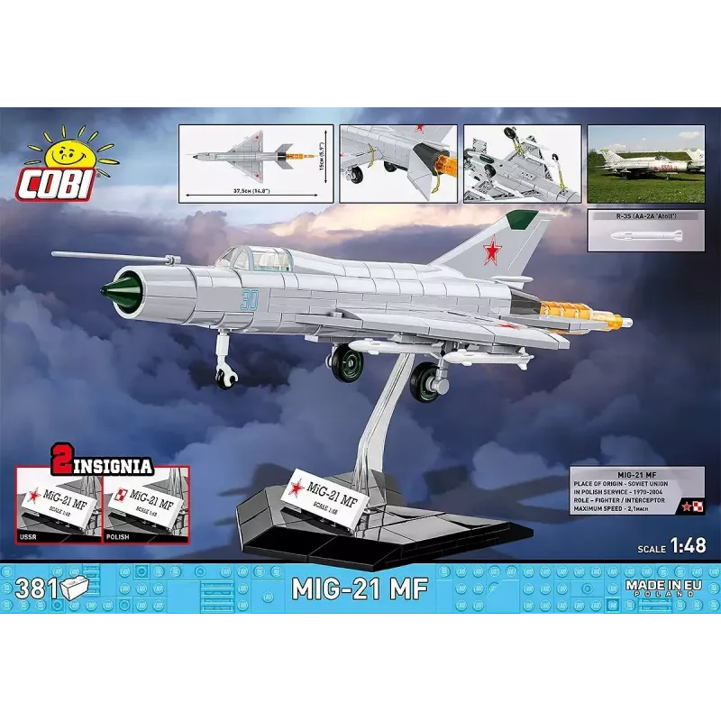 Constructieblokken Cobi MiG-21 MF 381-blokkenset – speelgoedmodel om te bouwen