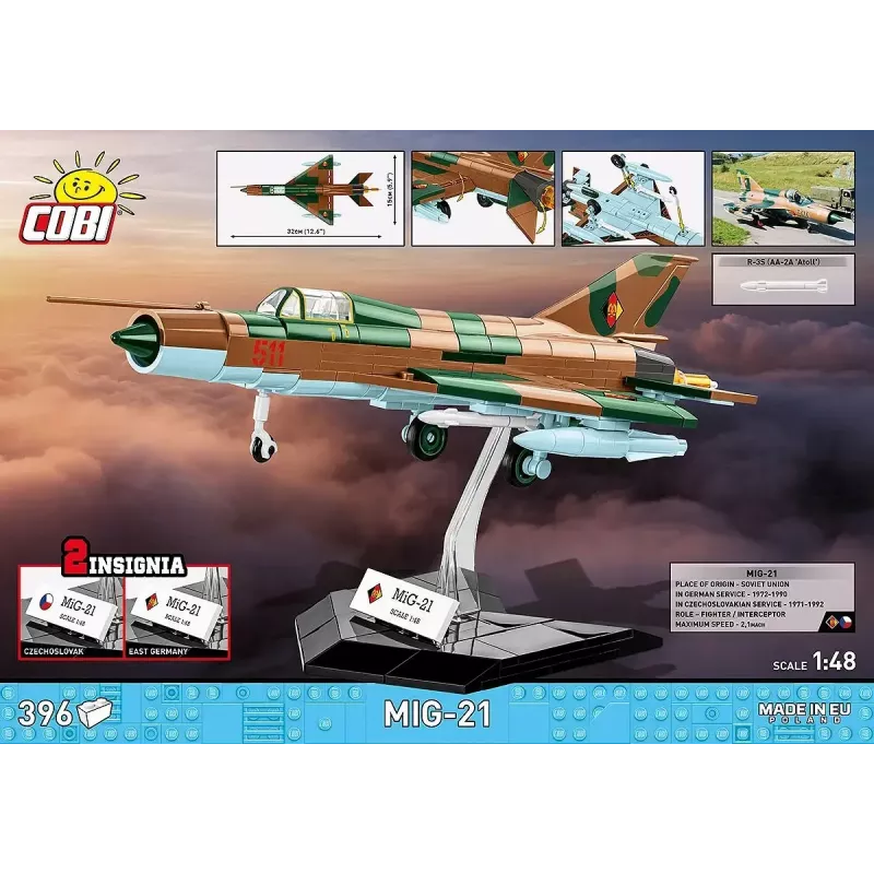 Cobi MiG-21 modelbouwpakket 396 onderdelen – Cobi Blocks constructieset