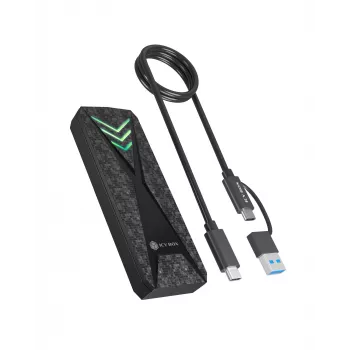ICY BOX M.2 NVMe SSD-behuizing met USB 3.2 Gen 2 Type-C en RGB-verlichting