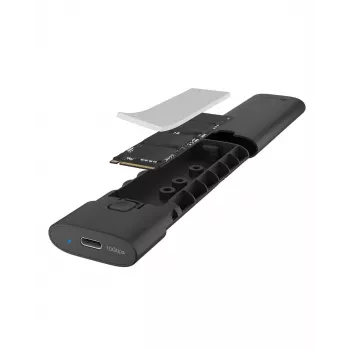 ICY BOX M.2 NVMe-behuizing met USB 3.2 Gen 2 Type-C, SSD-behuizing, M.2, PCI Express, 10 Gbit/s, hot-swap, zwart