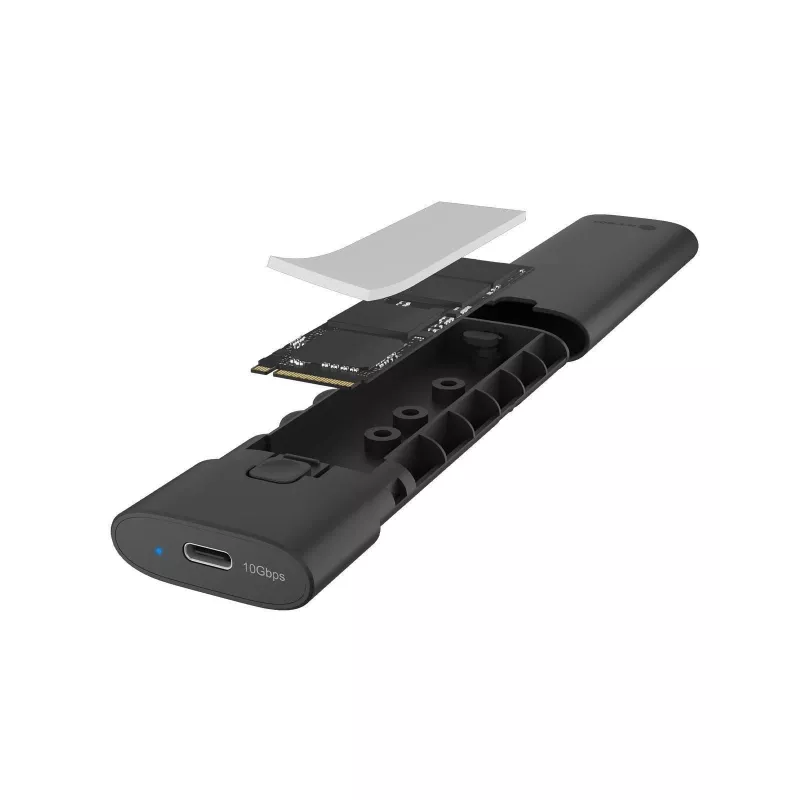 ICY BOX M.2 NVMe-behuizing met USB 3.2 Gen 2 Type-C, SSD-behuizing, M.2, PCI Express, 10 Gbit/s, hot-swap, zwart