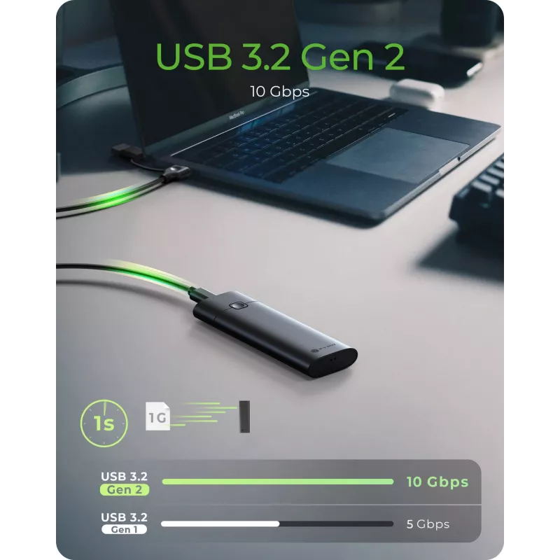 ICY BOX M.2 NVMe-behuizing met USB 3.2 Gen 2 Type-C, SSD-behuizing, M.2, PCI Express, 10 Gbit/s, hot-swap, zwart