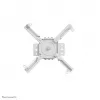 Plafondprojectorhouder Neomounts CL25-530WH1 — volledig beweegbaar, max. belasting 45 kg, hoogte 25,5 cm, wit