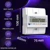 Driefasige energiemeter QOLTEC 50980 — 400 V, 100 A met reset