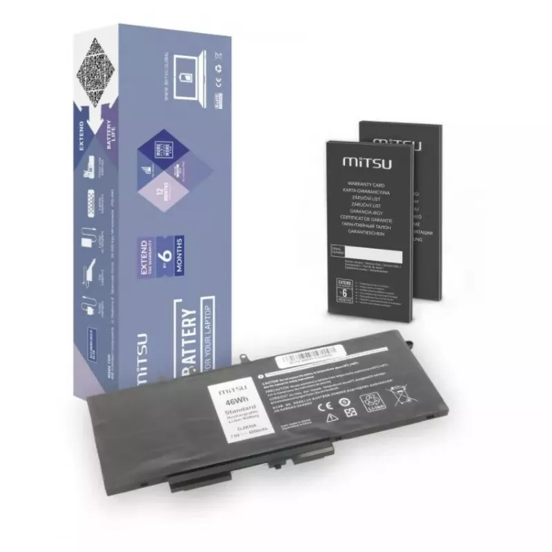 MITSU 5BM335 oplaadbare laptopaccu voor Dell, 6000 mAh