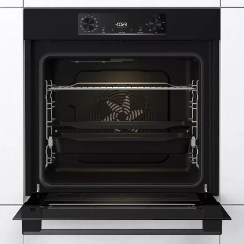 Gorenje elektrische oven BOS6737E06B RAL9005, groot, elektrisch, 77 l, 77 l, 2300 W, 300 °C