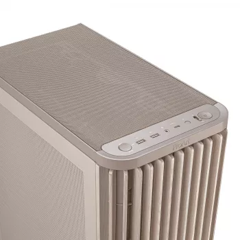 Pc-behuizing ASUS ProArt PA401 Wood Mesh PWM beige — ATX, hout, 2×160 mm front, 1×120 mm achter, 2×3,5-inch + 2×2,5-inch bays