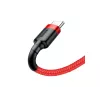 USB-A-naar-USB-C-kabel Baseus Cafule — USB 2.0 A→C, QC3.0-laadondersteuning, nylon gevlochten, rood