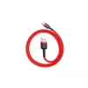 USB-A-naar-USB-C-kabel Baseus Cafule — USB 2.0 A→C, QC3.0-laadondersteuning, nylon gevlochten, rood