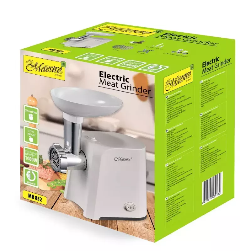 Vleesmolen Maestro MR852, 1000 W, wit, RVS-mes, achteruitfunctie