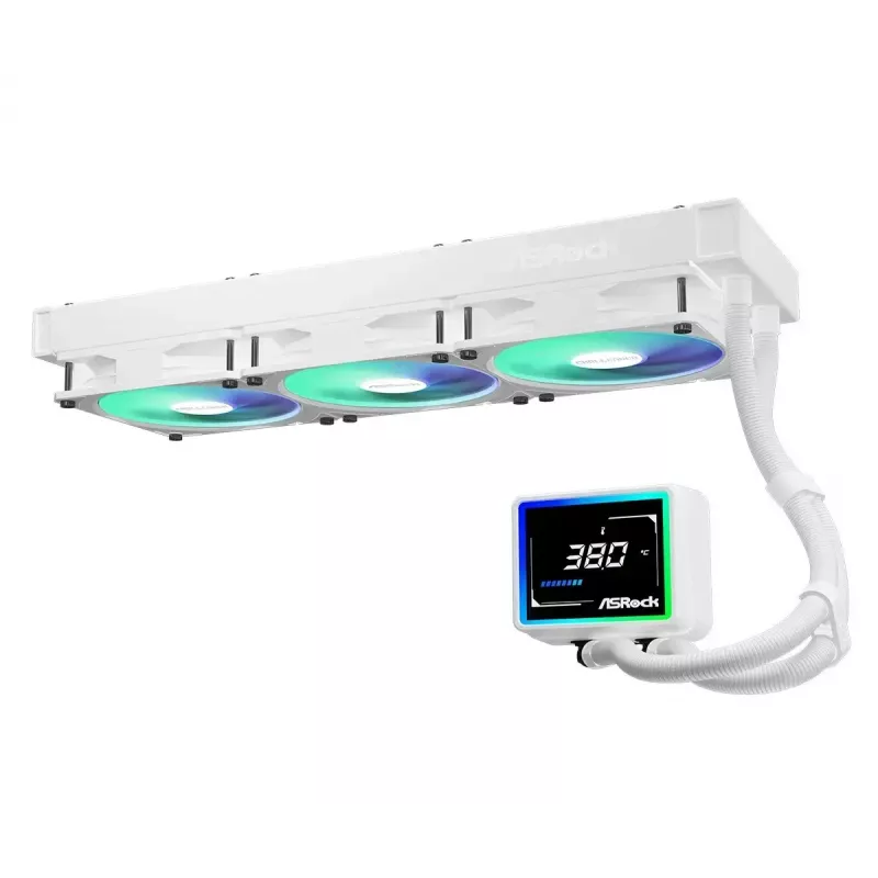 ASROCK Challenger 360 Digital ARGB wit — 360mm CPU-vloeistofkoeler, digitale ARGB-verlichting, witte afwerking