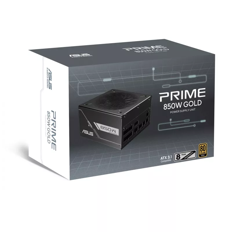 Voeding ASUS Prime -850G 850W ATX 20+4-pin, 80 PLUS Gold, zwart