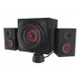 Luidsprekerset GENESIS Helium 610BT 2.1, 60 W RMS, Bluetooth, bedraad, rood/zwart, compacte subwoofer