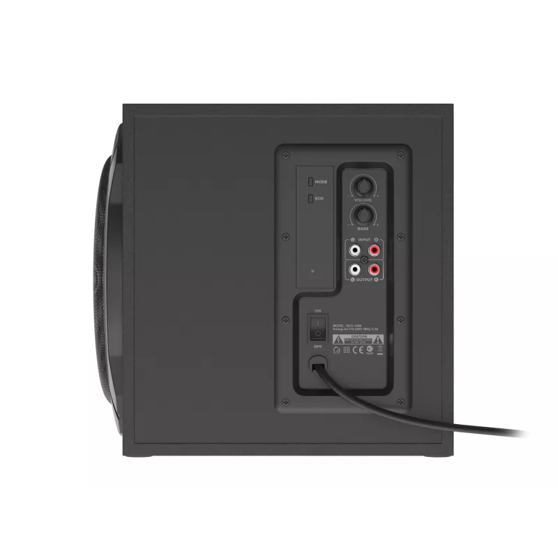 Luidsprekerset GENESIS Helium 610BT 2.1, 60 W RMS, Bluetooth, bedraad, rood/zwart, compacte subwoofer
