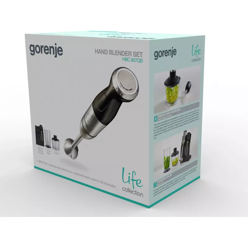Gorenje HBC807QB 0,5 L handmixer 800 W zwart, roestvrij staal