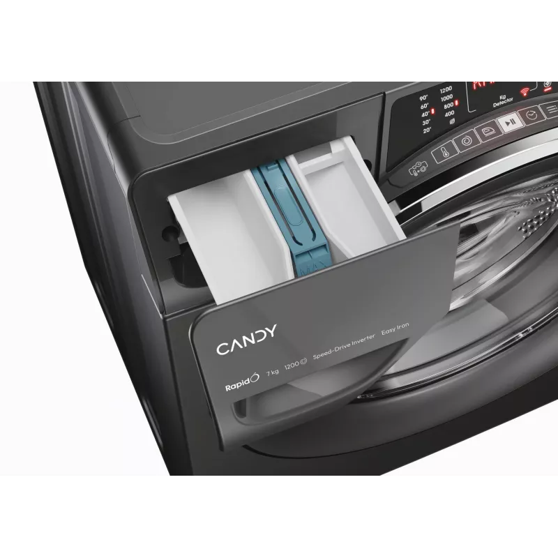 Candy RapidÓ RO41276DWMCRT-S wasmachine frontlader 7 kg 1200 t/min antraciet