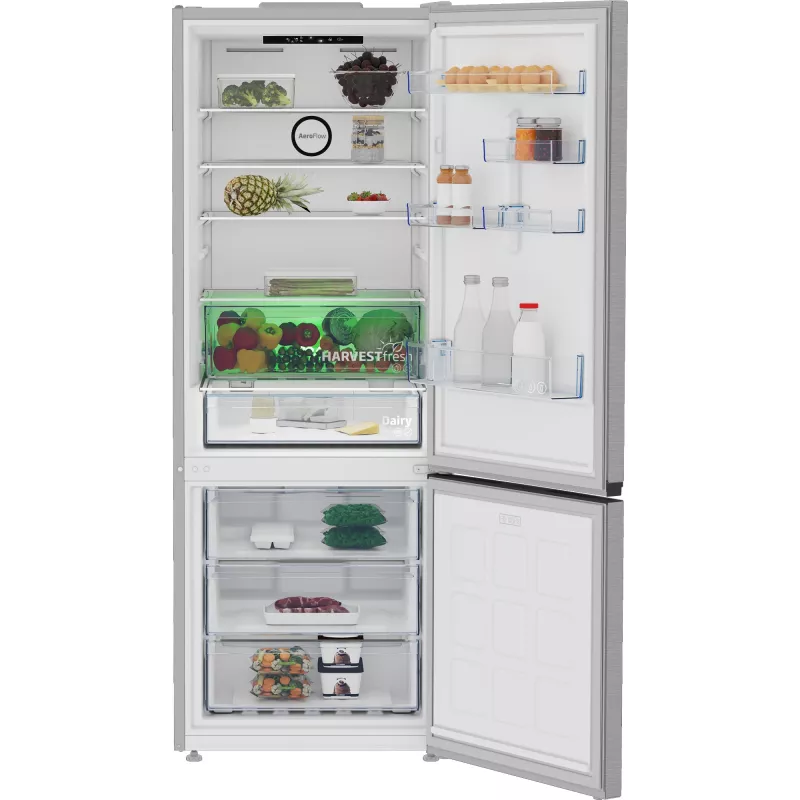 Beko B3RCNE564HXB koel-vriescombinatie vrijstaand 490 L zilver
