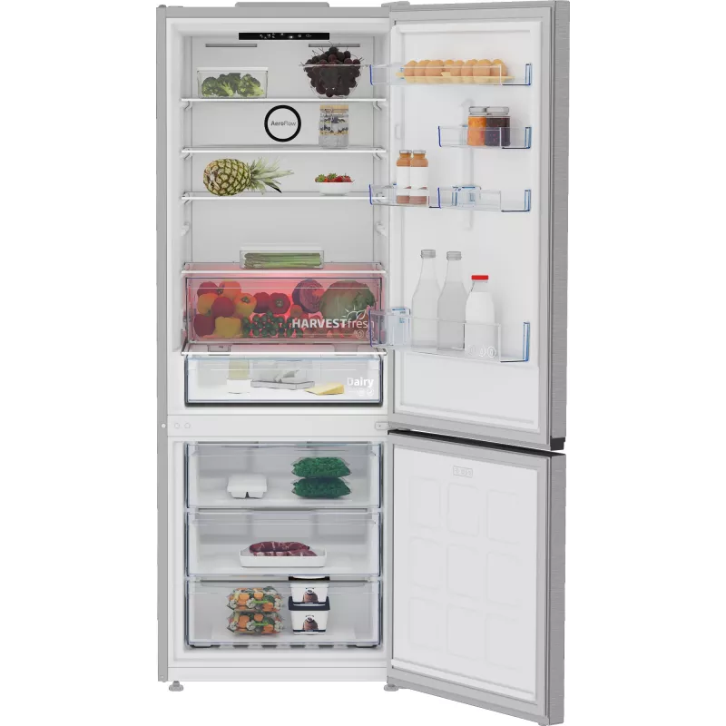 Beko B3RCNE564HXB koel-vriescombinatie vrijstaand 490 L zilver