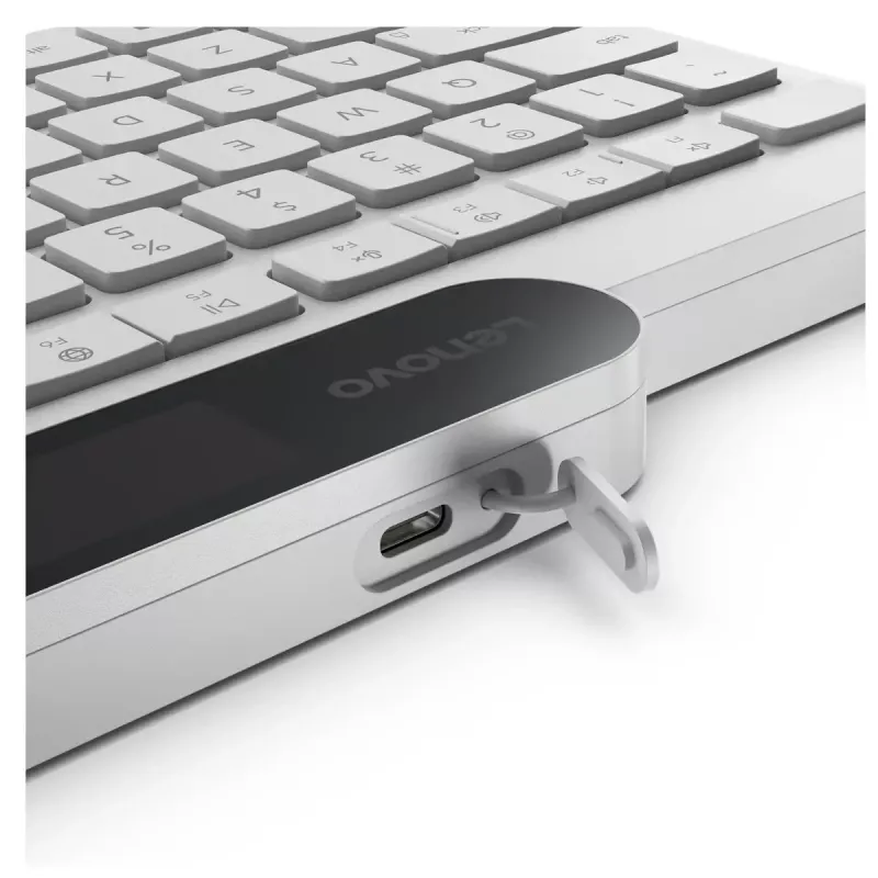 Draadloos Bluetooth-toetsenbord Lenovo 800 — US-Engels layout, zelfladend, wit