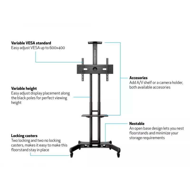 Multibrackets M Public Floorstand Basic 150 incl. plank & camerasteun