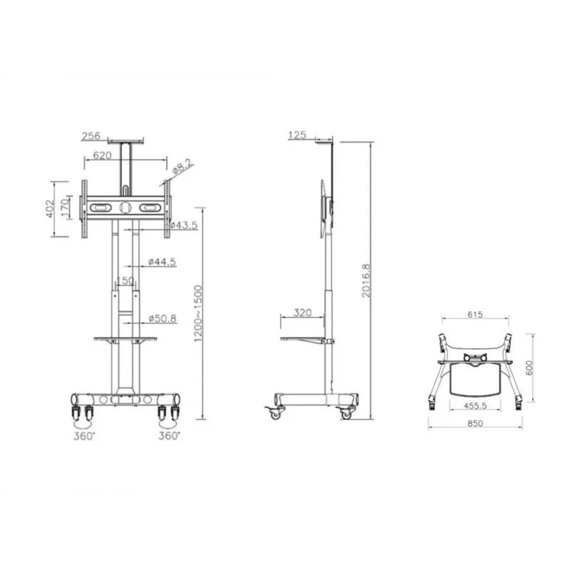 Multibrackets M Public Floorstand Basic 150 incl. plank & camerasteun