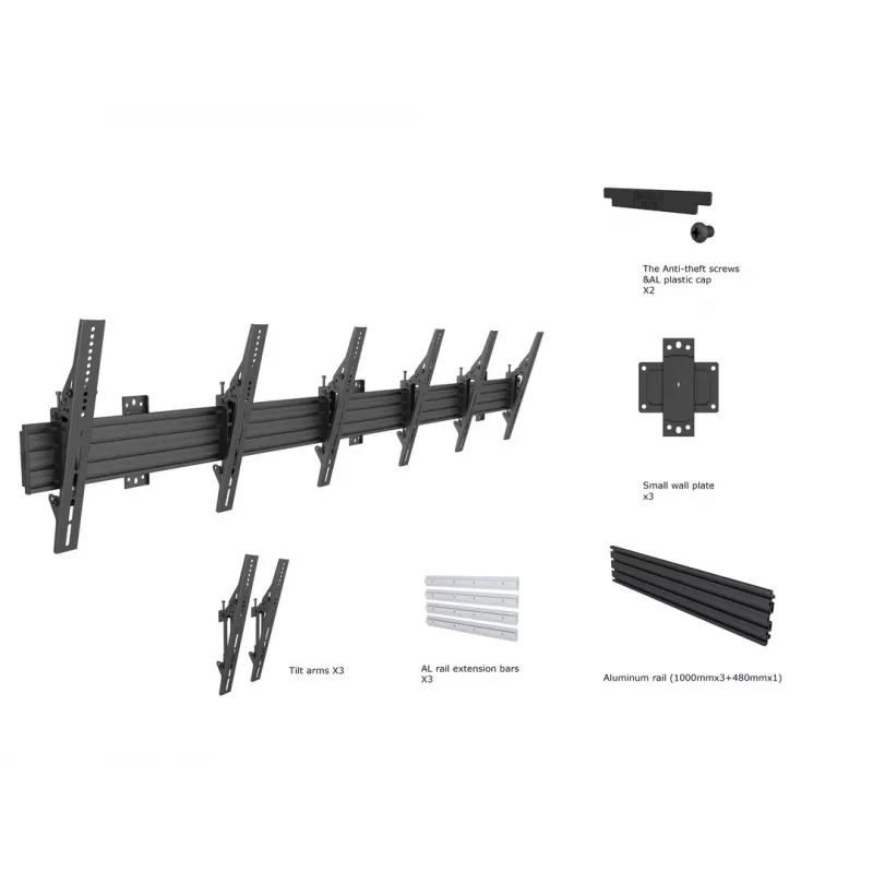 Wandsteun Multibrackets M Wallmount Pro MBW3U Tilt zwart