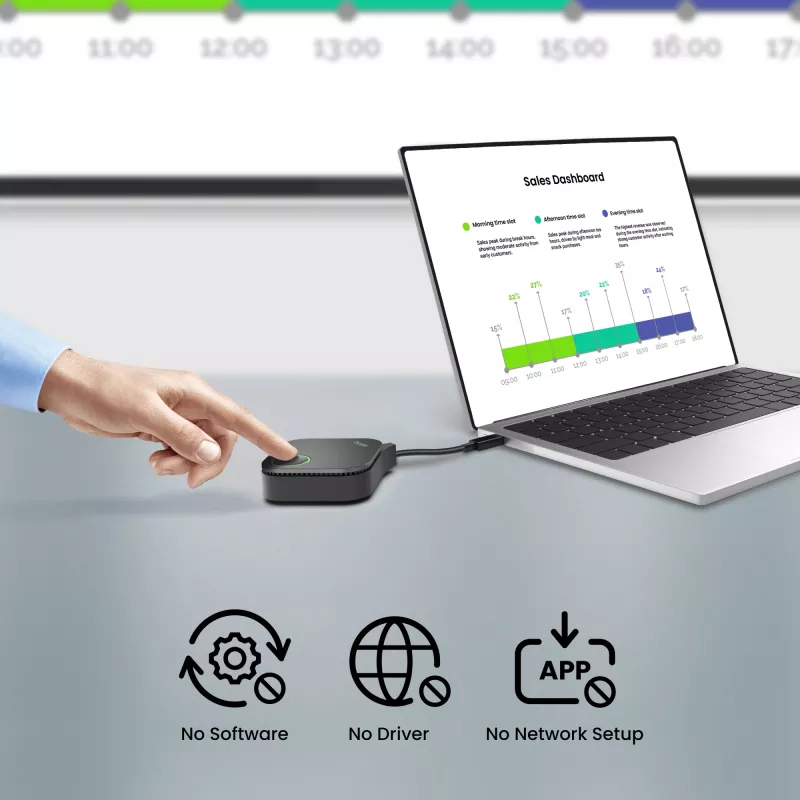 Draadloos presentatiesysteem BenQ InstaShow WDC15 HDMI desktop zwart