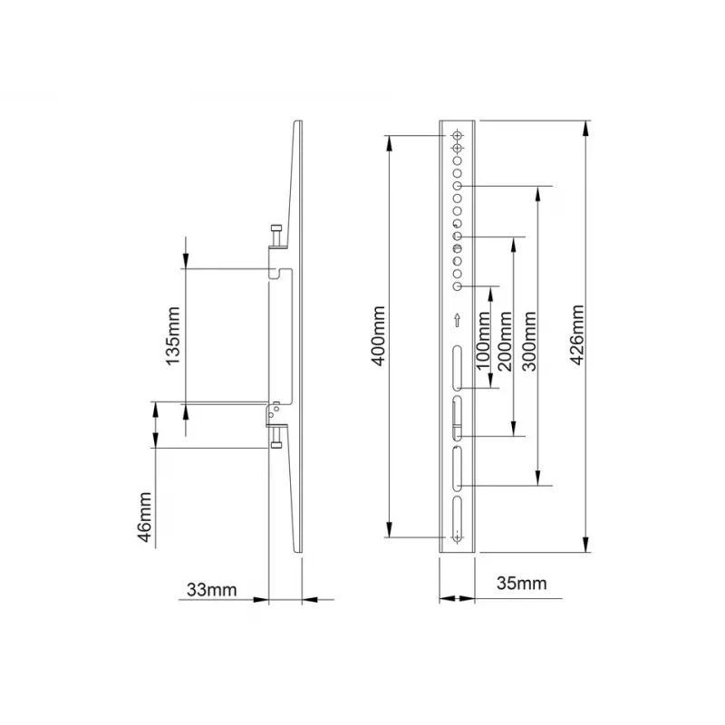 Flatscreen-montagearm Multibrackets M Pro Series Fixed Arms 400 mm