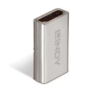 Lindy HDMI 2.1 bus-naar-bus koppelstuk, HDMI 2.1, HDMI 2.1, zilver