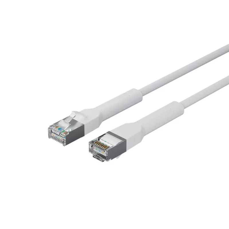 Netwerkkabel Lanview LV-6AFTP-FLEX-ANG-02W-S – FTP Cat6A, flexibel, haakse stekker, 2 m, wit