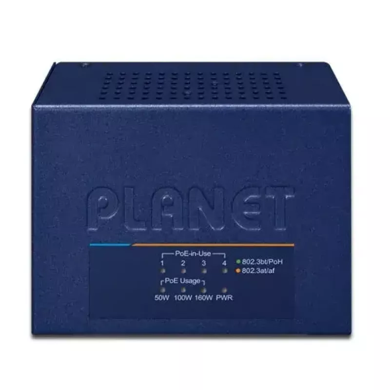 PLANET UPOE-400 4-poorts Multi-Gigabit 802.3bt PoE-injectorhub