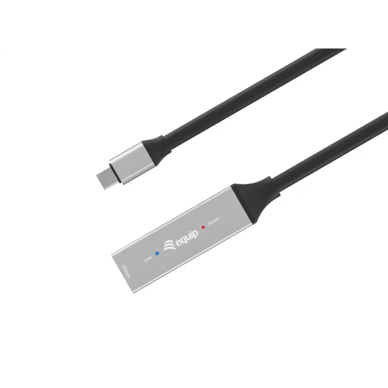 USB-C actieve verlengkabel EQUIP 15 m, USB 3.2 Gen 1 (5 Gbps), nikkelcontacten, zwart