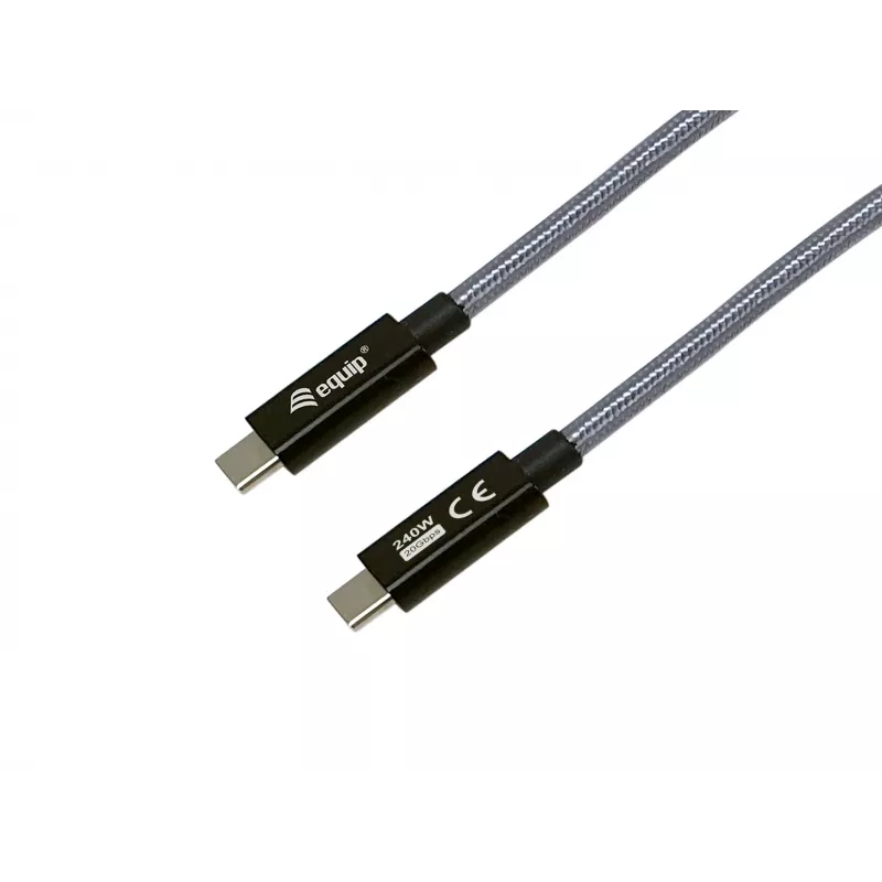 USB-C naar USB-C kabel EQUIP 1,0 m — USB 3.2 Gen 2x2, 20 Gbit/s, PD 240 W, 4K/60 Hz, zwart