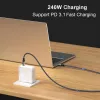 USB-C naar USB-C kabel EQUIP 1,0 m — USB 3.2 Gen 2x2, 20 Gbit/s, PD 240 W, 4K/60 Hz, zwart