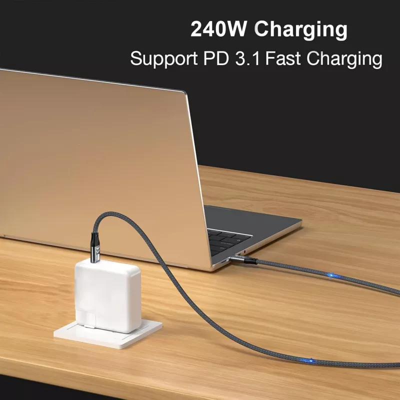 USB-C naar USB-C kabel EQUIP 2,0 m — USB 3.2 Gen 2x2, 20 Gbps, PD 240W, 4K/60Hz, zwart
