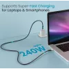 USB-C naar USB-C kabel EQUIP 3,0 m — USB 3.2 Gen 2x2, 20 Gbit/s, PD 240 W, 4K@60 Hz, zwart