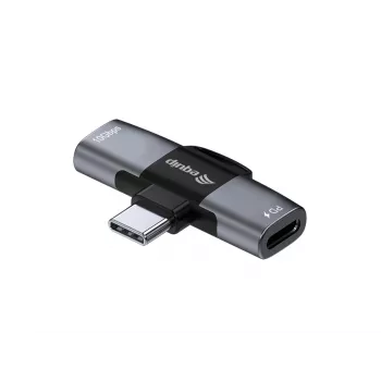 Adapter USB-C OTG 2-in-1 EQUIP 133479 — 100W PD, 10Gbit/s, 1x USB-C naar 2x USB-C, grijs