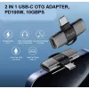 Adapter USB-C OTG 2-in-1 EQUIP 133479 — 100W PD, 10Gbit/s, 1x USB-C naar 2x USB-C, grijs
