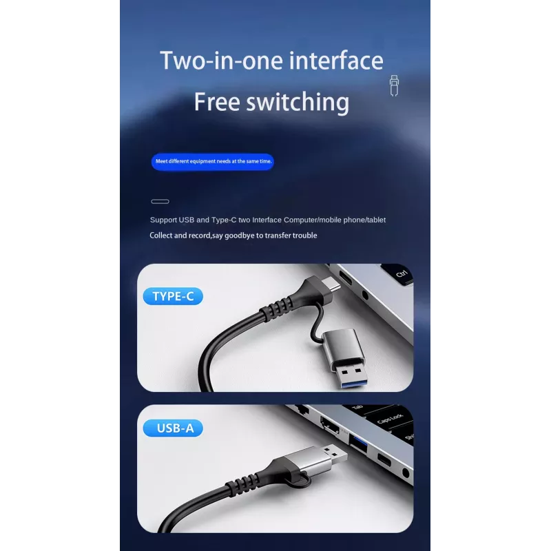 USB naar HDMI adapter EQUIP 133498 (USB-C en USB-A stekker naar HDMI, 1080p, aluminium behuizing, grijs)