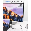 USB naar HDMI adapter EQUIP 133498 (USB-C en USB-A stekker naar HDMI, 1080p, aluminium behuizing, grijs)