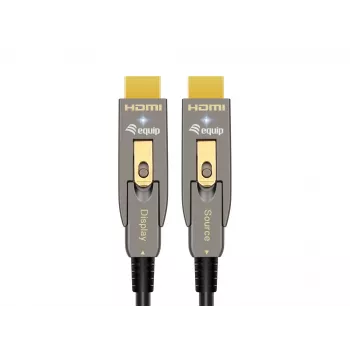 EQUIP HDMI 2.1 actieve optische kabel, afneembare Type-D en A stekkers, 20 m, 48 Gbit/s, 8K/60Hz