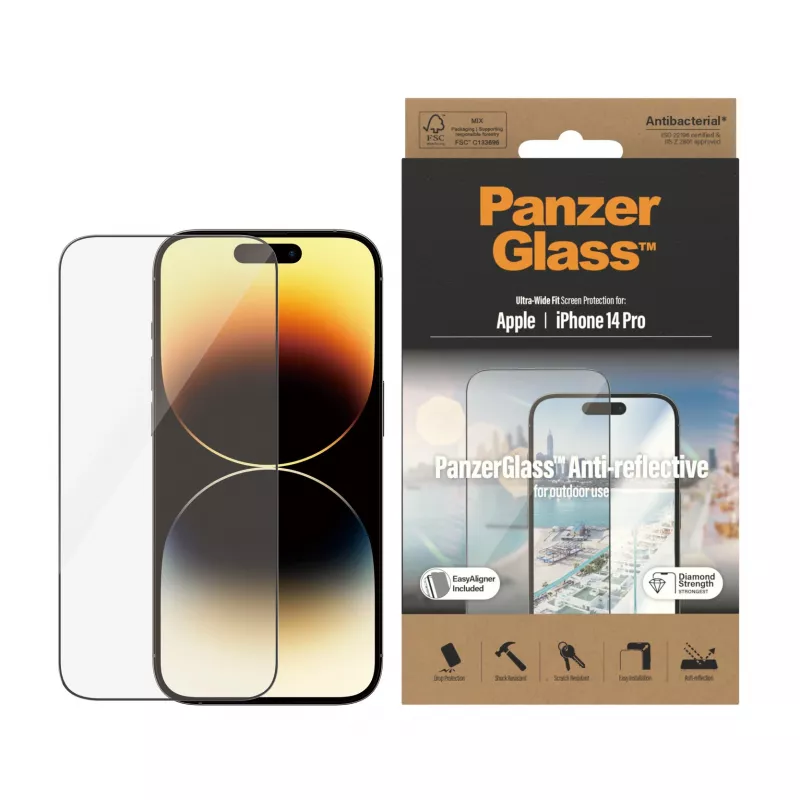 PanzerGlass® Anti-Reflective displayscherm iPhone 14 Pro | Ultra-Wide Fit met EasyAligner