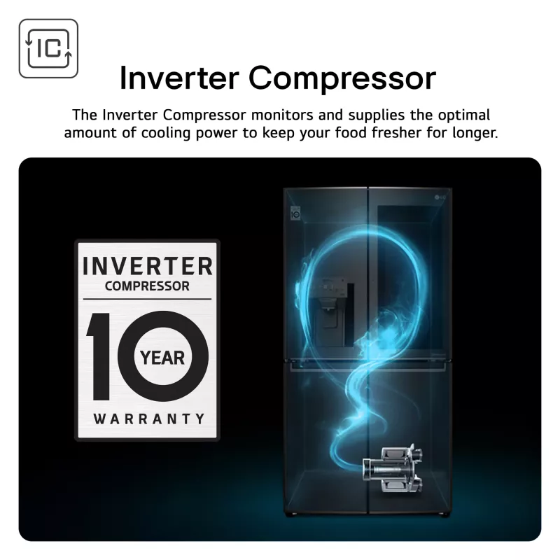LG GBBSJ10EEP koel-vriescombinatie vrijstaand 333 L zwart