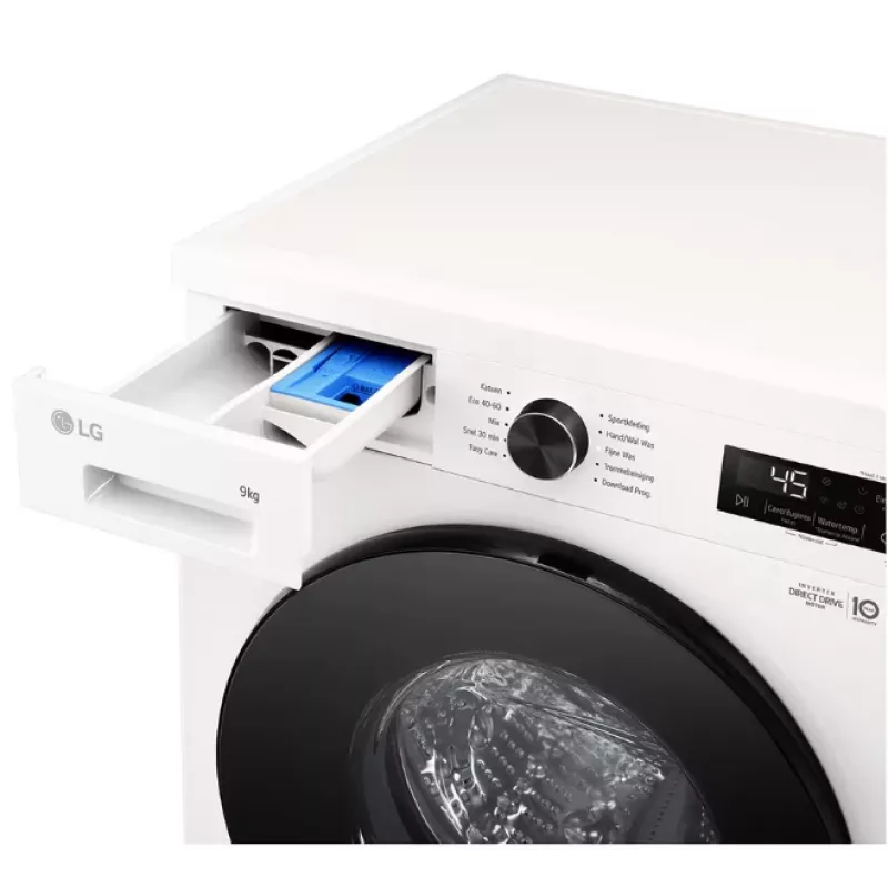 Frontlader wasmachine LG F4X1009NWB — 9 kg, 1310 t/min, klasse A, wit