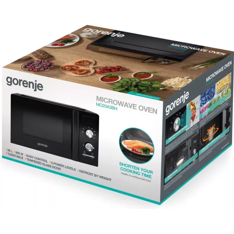 Gorenje MO20A3BH zwart combinatiemagnetron werkblad 20 L 800 W