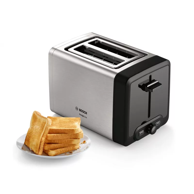 Bosch TAT4P420 toaster 2 sneetjes 970 W zwart, roestvrijstaal