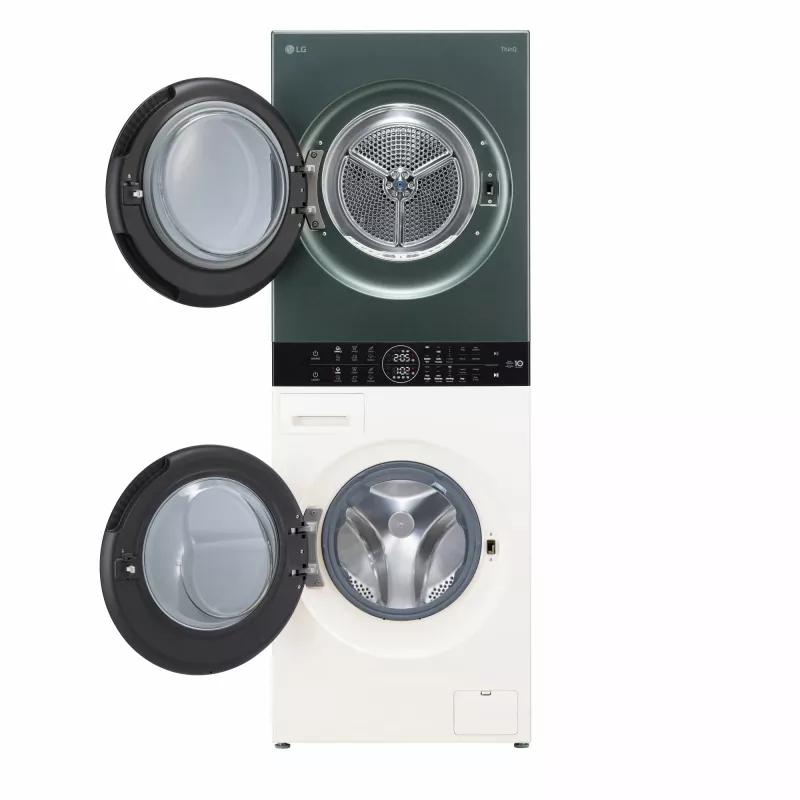 Was-droogcombinatie LG WT1210EGF vrijstaand frontlader, 22 kg, 1400 t/min, groen/wit