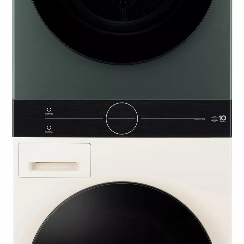 Was-droogcombinatie LG WT1210EGF vrijstaand frontlader, 22 kg, 1400 t/min, groen/wit