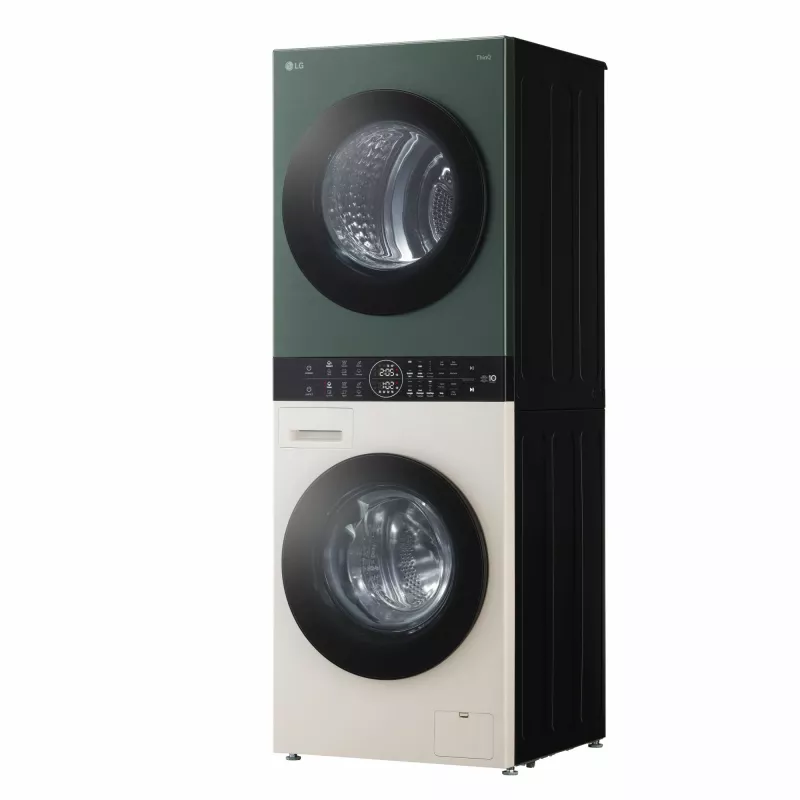 Was-droogcombinatie LG WT1210EGF vrijstaand frontlader, 22 kg, 1400 t/min, groen/wit